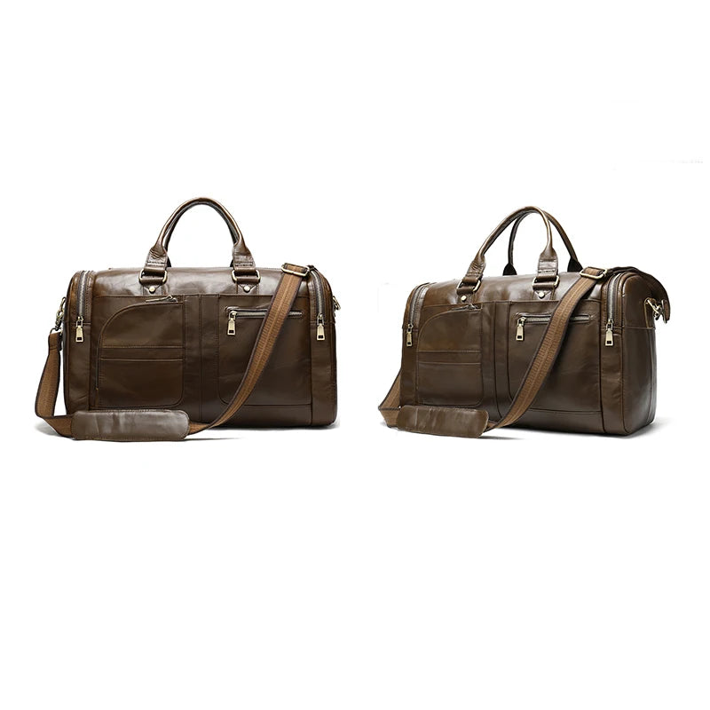 Mala de Viagem de Couro Genuíno - Clássica