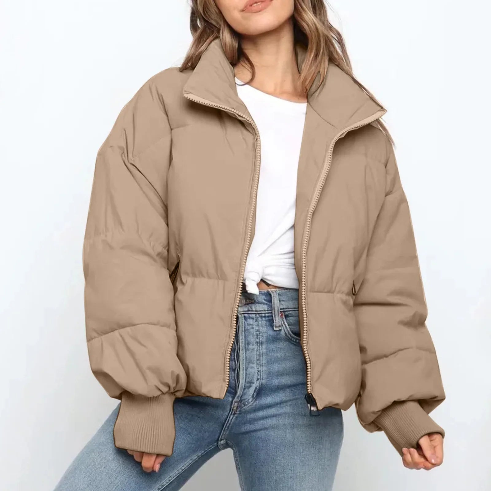 Jaqueta de Inverno com Capuz - Estilo Parka Casual e Quente