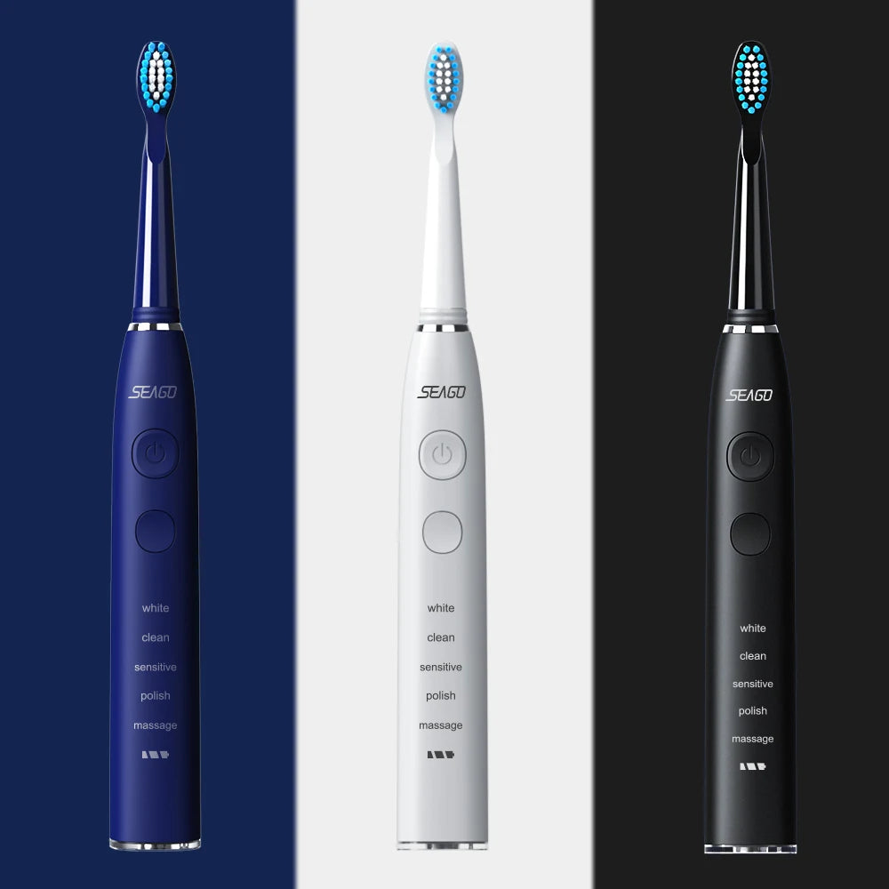 Escova de Dentes Elétrica Seago Recarregável Via USB para Adultos