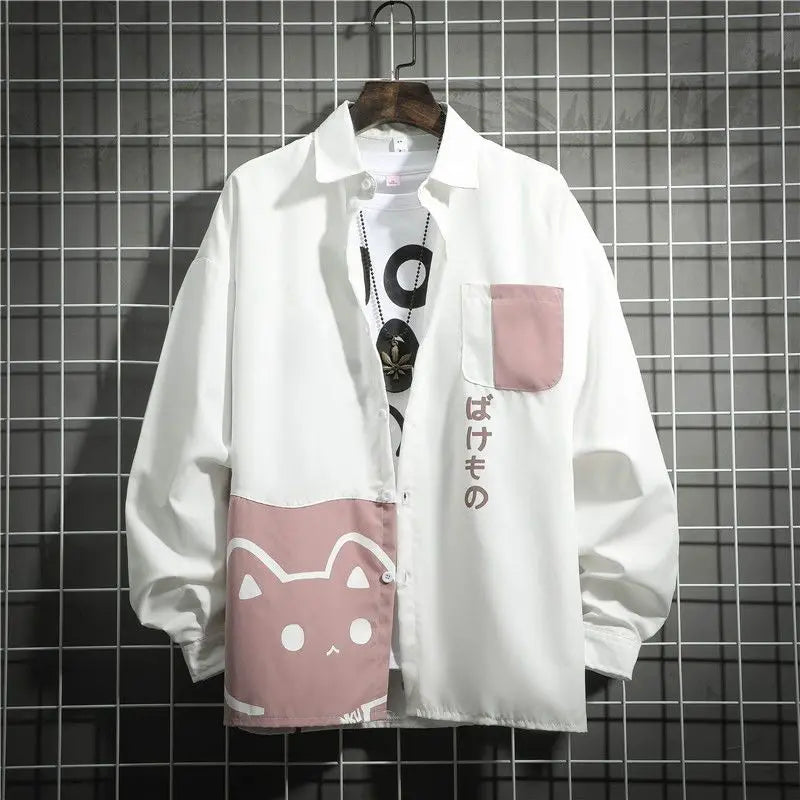 Blusa Feminina de Comprida - Casal topo Retalhos Único Breasted Blusas Femininas