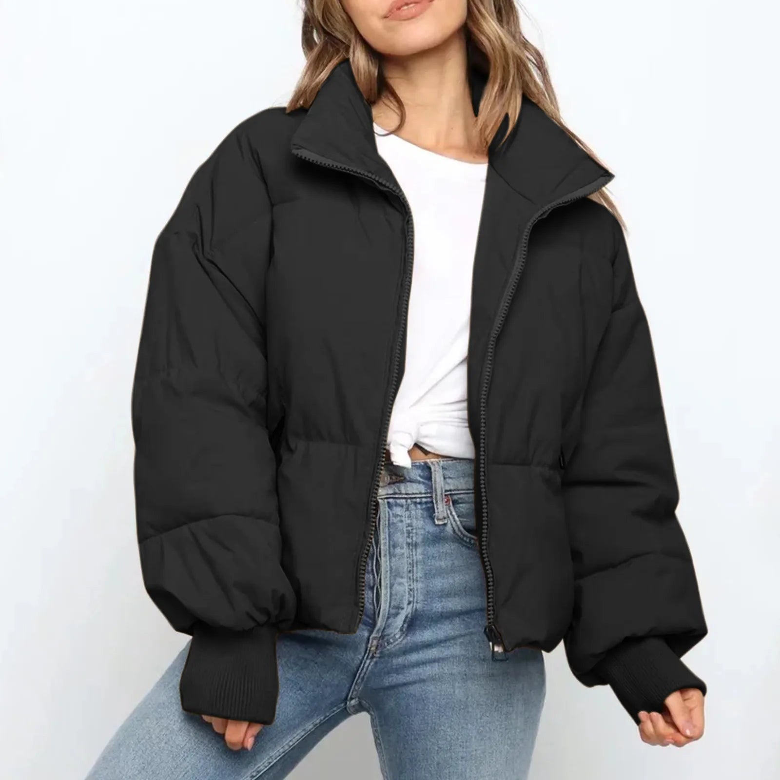 Jaqueta de Inverno com Capuz - Estilo Parka Casual e Quente