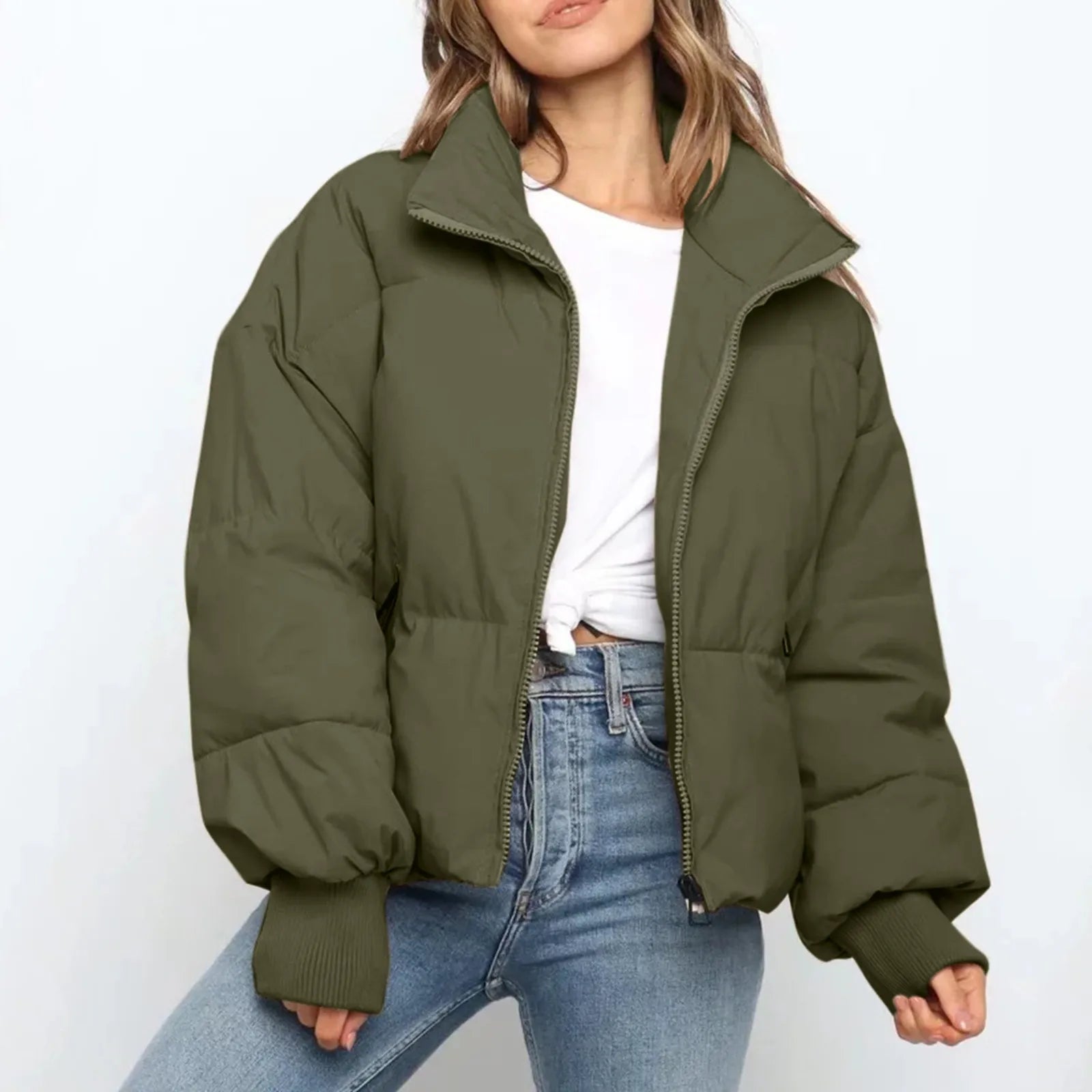 Jaqueta de Inverno com Capuz - Estilo Parka Casual e Quente