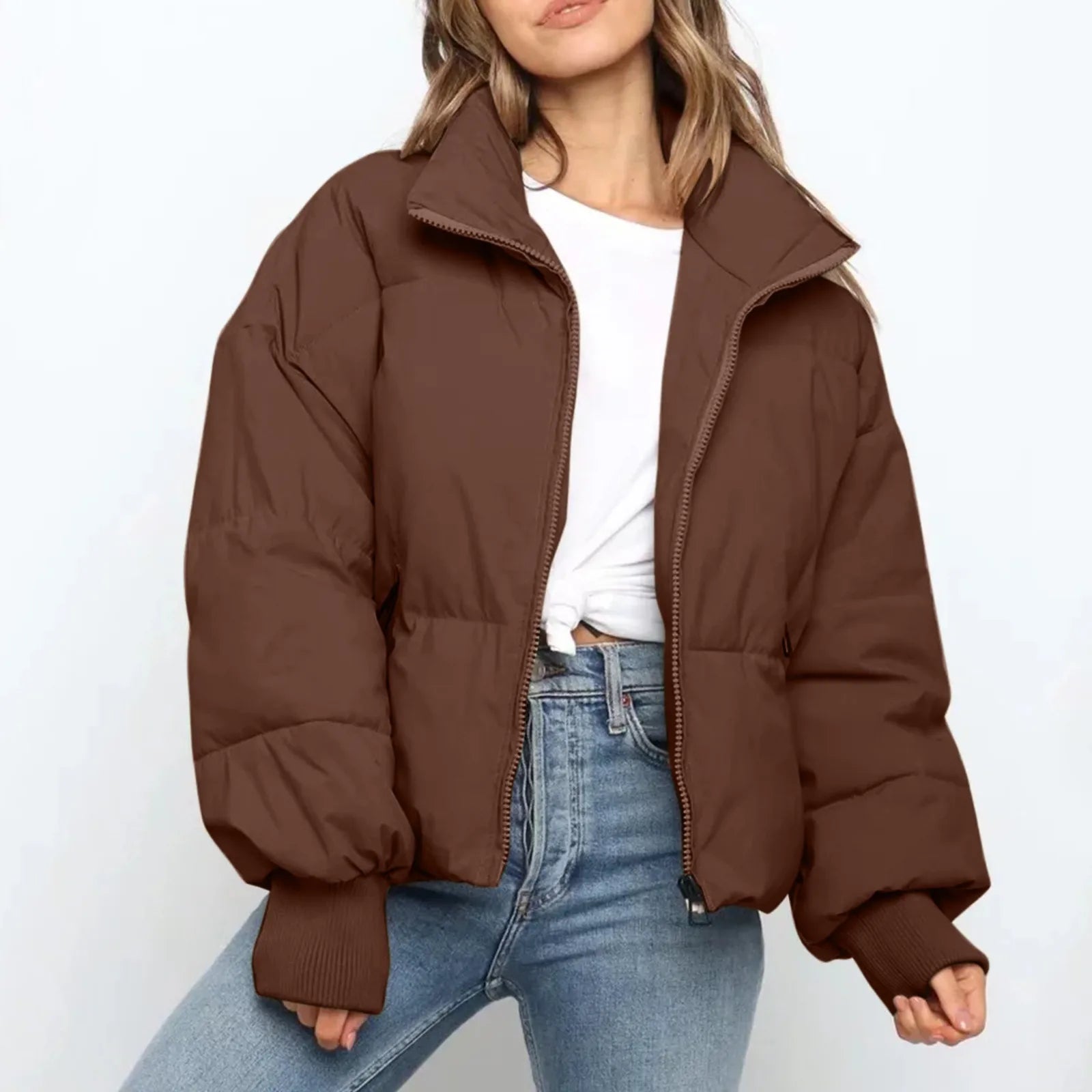 Jaqueta de Inverno com Capuz - Estilo Parka Casual e Quente