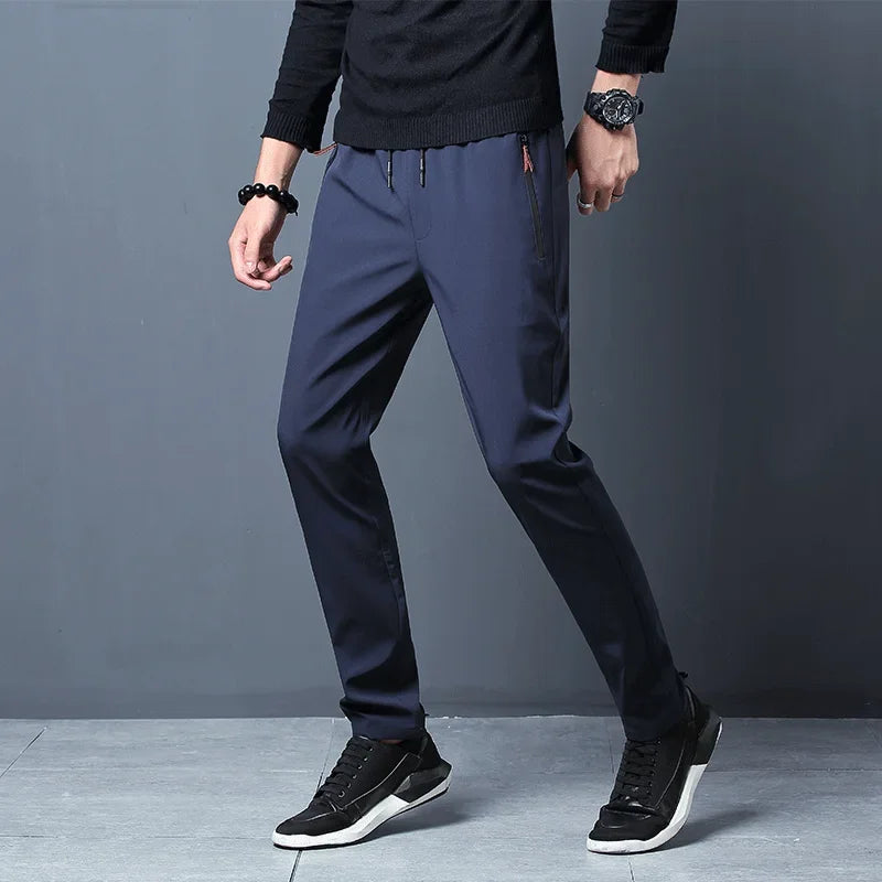 Calça Masculina  Casual - Cintura Elástica e Estilo de Calça reta