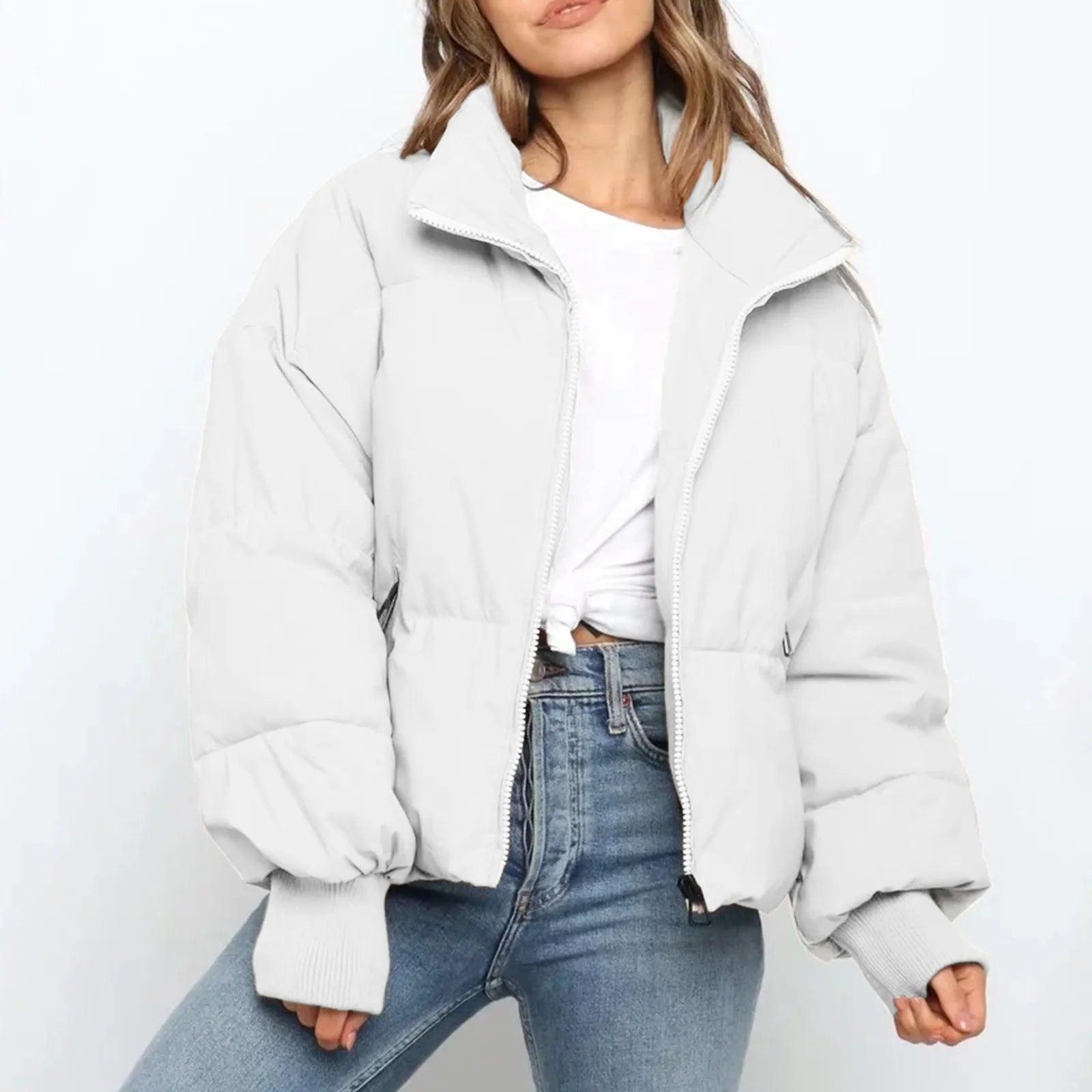 Jaqueta de Inverno com Capuz - Estilo Parka Casual e Quente